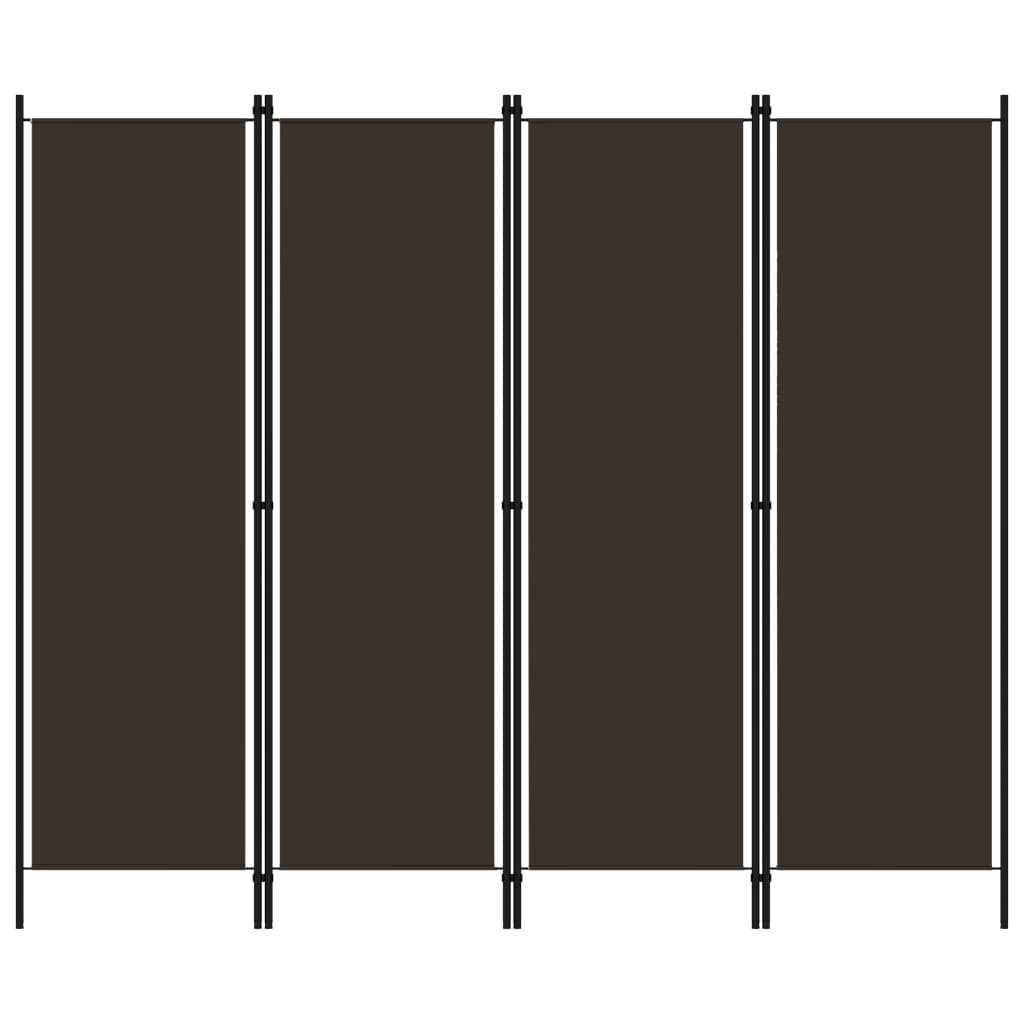 4-Panel Room Divider Brown 200x180 cm- Room Dividers - HomeShopIreland - Home Shop Ireland - Room Dividers - 4-Panel Room Divider Brown 200x180 cm