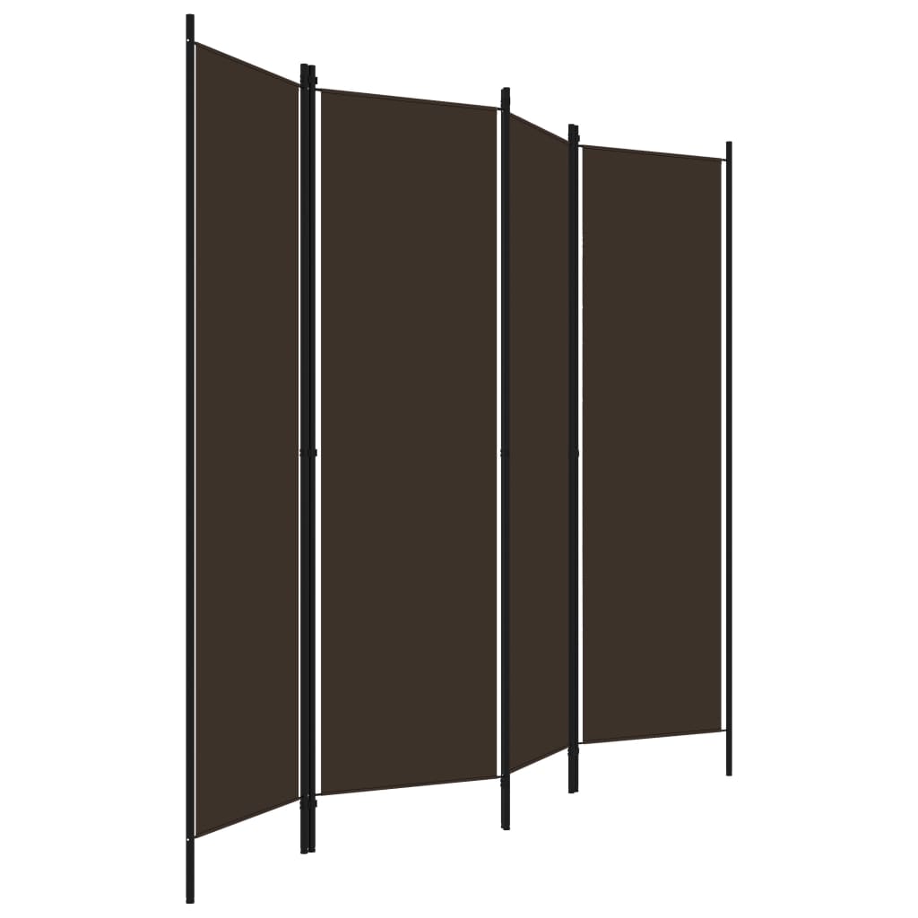 4-Panel Room Divider Brown 200x180 cm- Room Dividers - HomeShopIreland - Home Shop Ireland - Room Dividers - 4-Panel Room Divider Brown 200x180 cm