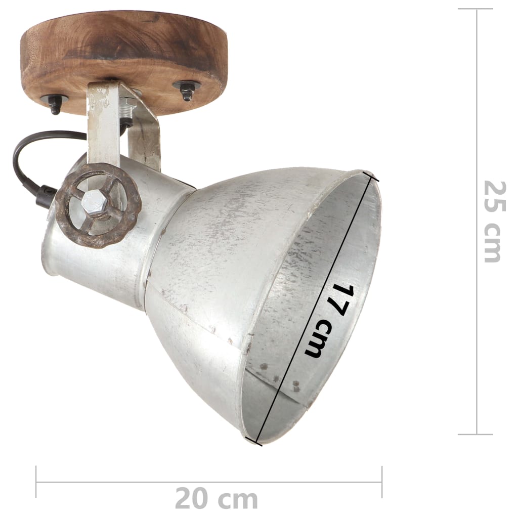Industrial Wall/Ceiling Lamps 2 pcs Silver 20x25 cm E27- Lamps - HomeShopIreland - Home Shop Ireland - Lamps - Industrial Wall/Ceiling Lamps 2 pcs Silver 20x25 cm E27