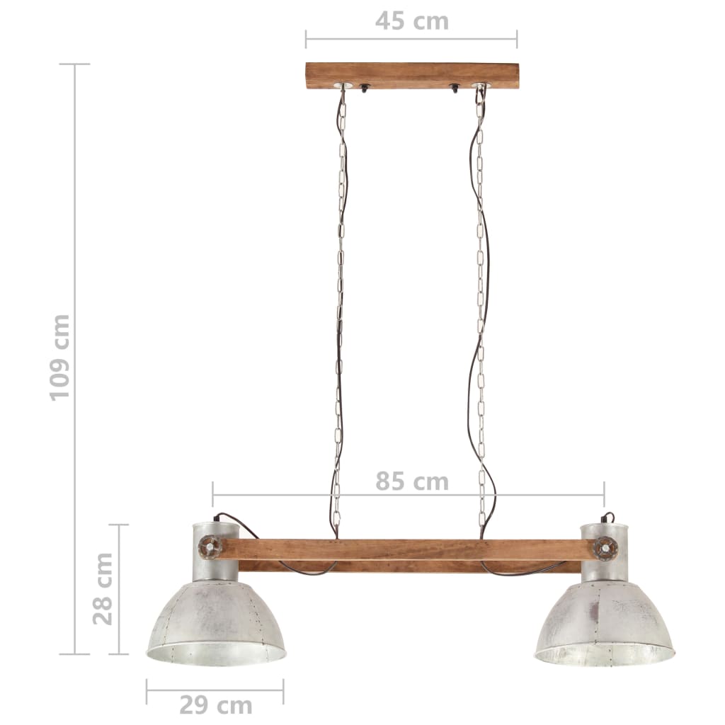Industrial Hanging Lamp 25 W Silver 109 cm E27- Lamps - HomeShopIreland - Home Shop Ireland - Lamps - Industrial Hanging Lamp 25 W Silver 109 cm E27