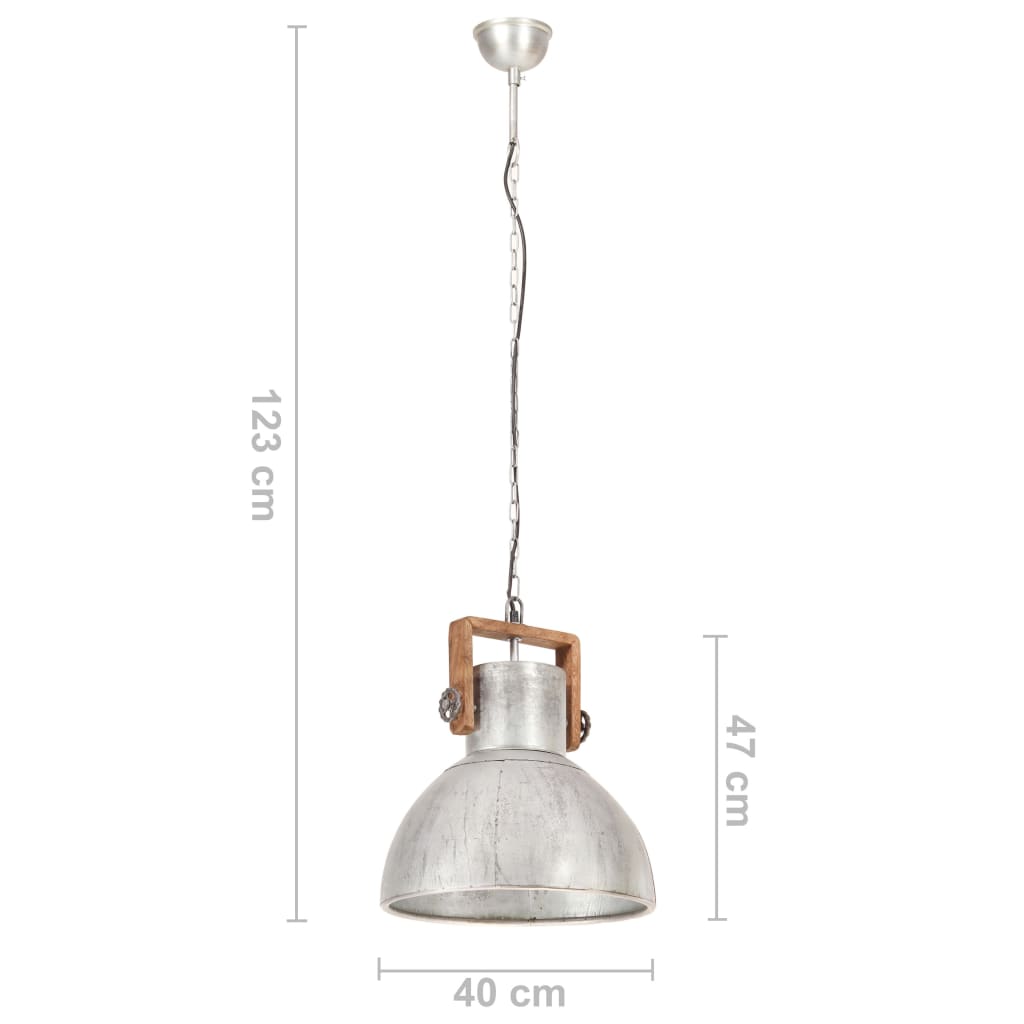 Industrial Hanging Lamp 25 W Silver Round 40 cm E27- Lamps - HomeShopIreland - Home Shop Ireland - Lamps - Industrial Hanging Lamp 25 W Silver Round 40 cm E27
