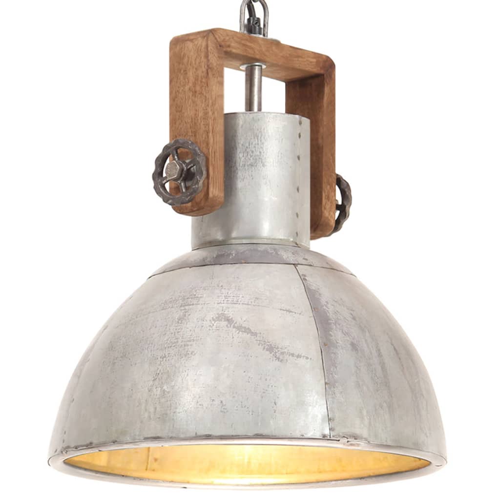 Industrial Hanging Lamp 25 W Silver Round 30 cm E27- Lamps - HomeShopIreland - Home Shop Ireland - Lamps - Industrial Hanging Lamp 25 W Silver Round 30 cm E27