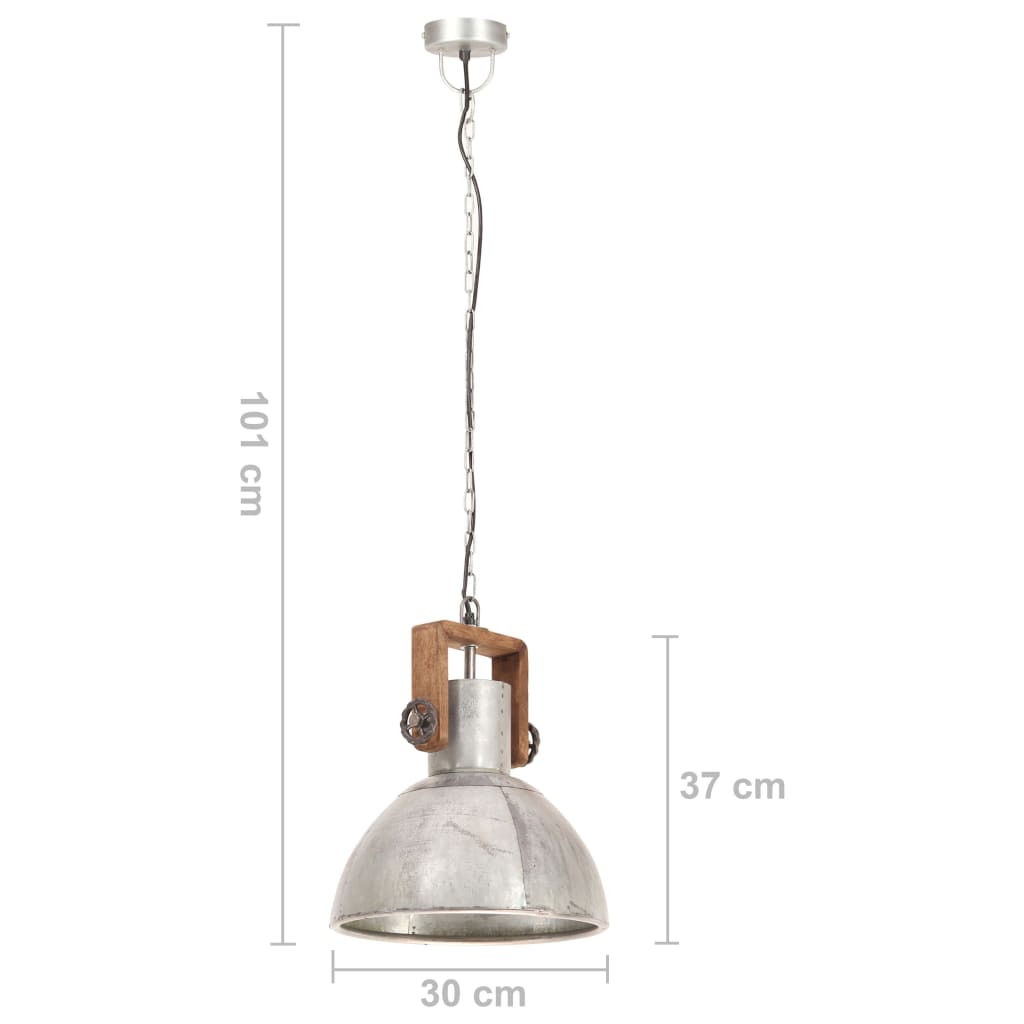 Industrial Hanging Lamp 25 W Silver Round 30 cm E27- Lamps - HomeShopIreland - Home Shop Ireland - Lamps - Industrial Hanging Lamp 25 W Silver Round 30 cm E27