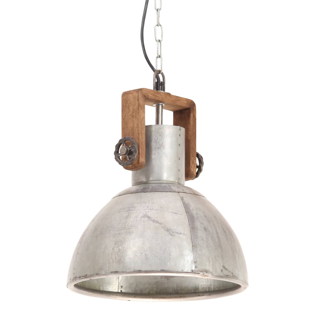 Industrial Hanging Lamp 25 W Silver Round 30 cm E27- Lamps - HomeShopIreland - Home Shop Ireland - Lamps - Industrial Hanging Lamp 25 W Silver Round 30 cm E27
