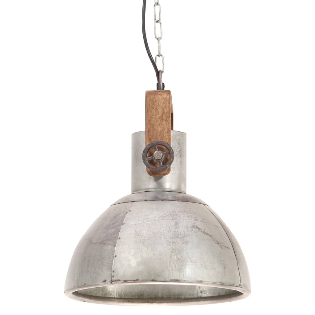 Industrial Hanging Lamp 25 W Silver Round 30 cm E27- Lamps - HomeShopIreland - Home Shop Ireland - Lamps - Industrial Hanging Lamp 25 W Silver Round 30 cm E27