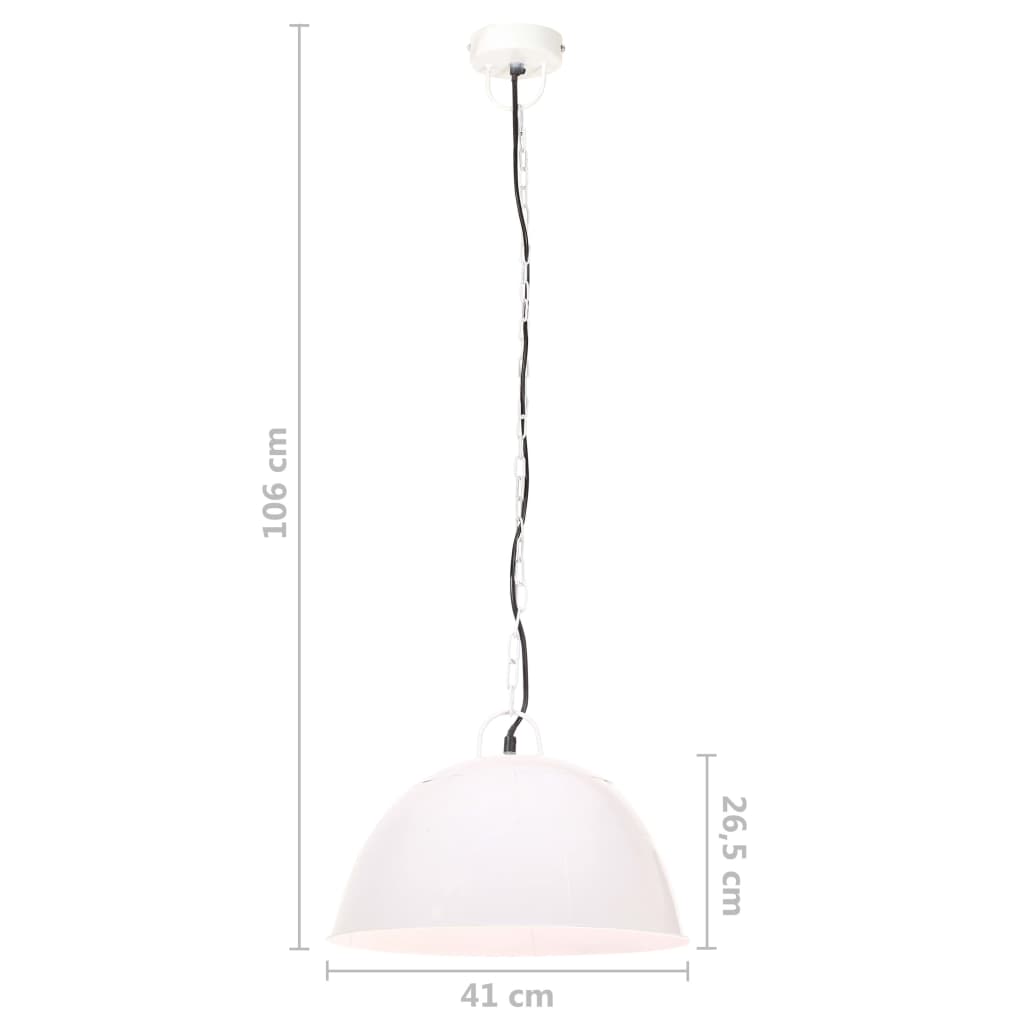 Industrial Vintage Hanging Lamp 25 W White Round 41 cm E27- Lamps - HomeShopIreland - Home Shop Ireland - Lamps - Industrial Vintage Hanging Lamp 25 W White Round 41 cm E27
