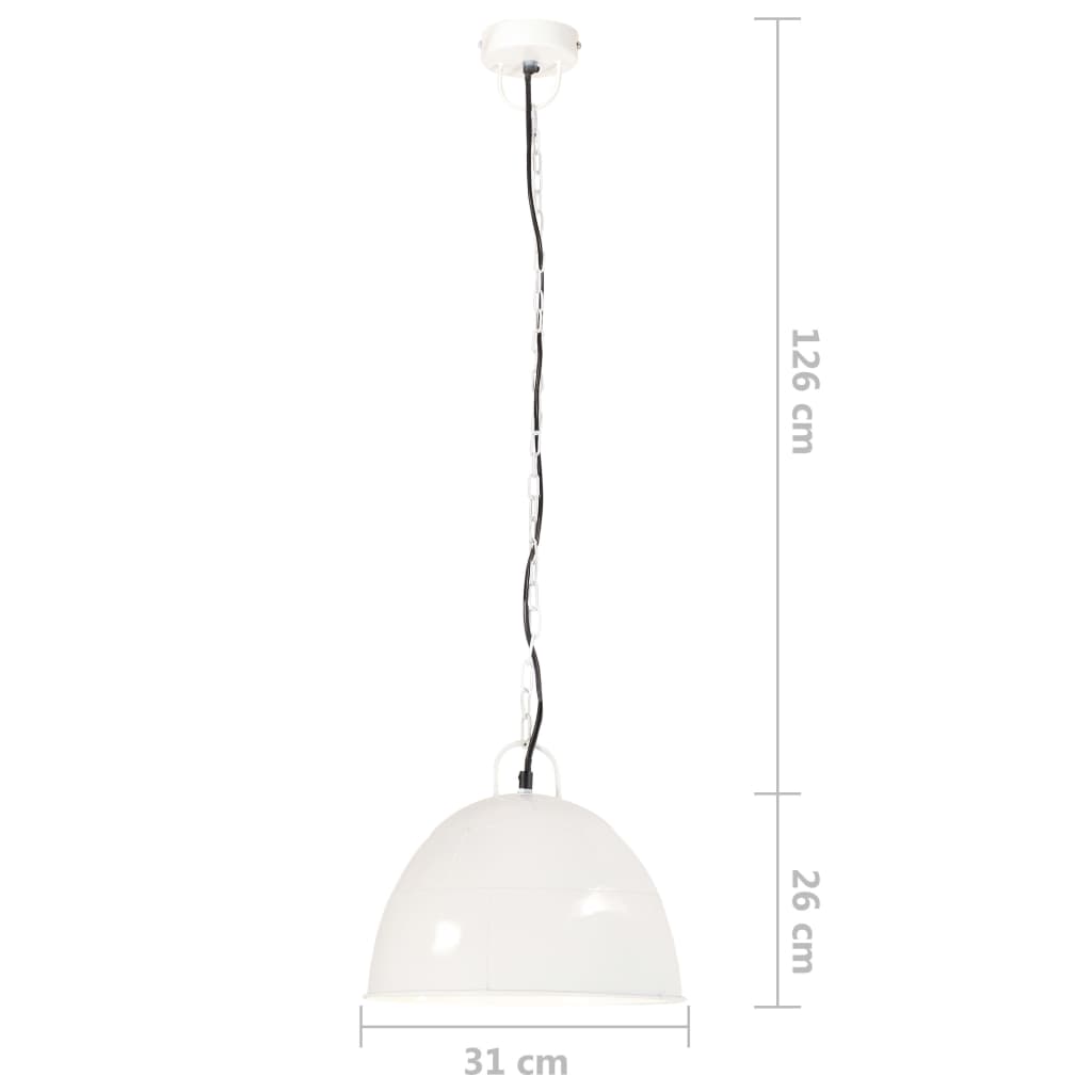 Industrial Vintage Hanging Lamp 25 W White Round 31 cm E27- Lamps - HomeShopIreland - Home Shop Ireland - Lamps - Industrial Vintage Hanging Lamp 25 W White Round 31 cm E27