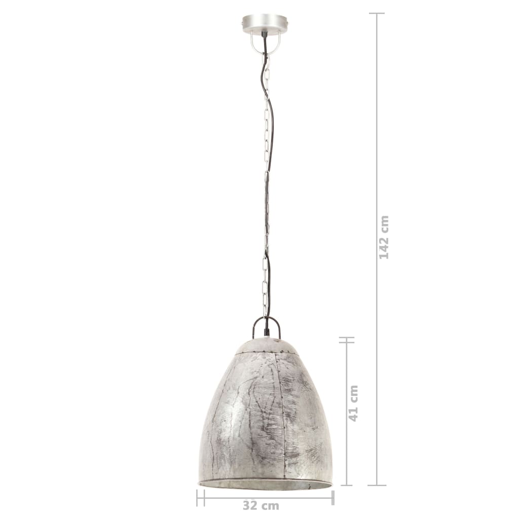 Industrial Hanging Lamp 25 W Silver Round 32 cm E27- Lamps - HomeShopIreland - Home Shop Ireland - Lamps - Industrial Hanging Lamp 25 W Silver Round 32 cm E27