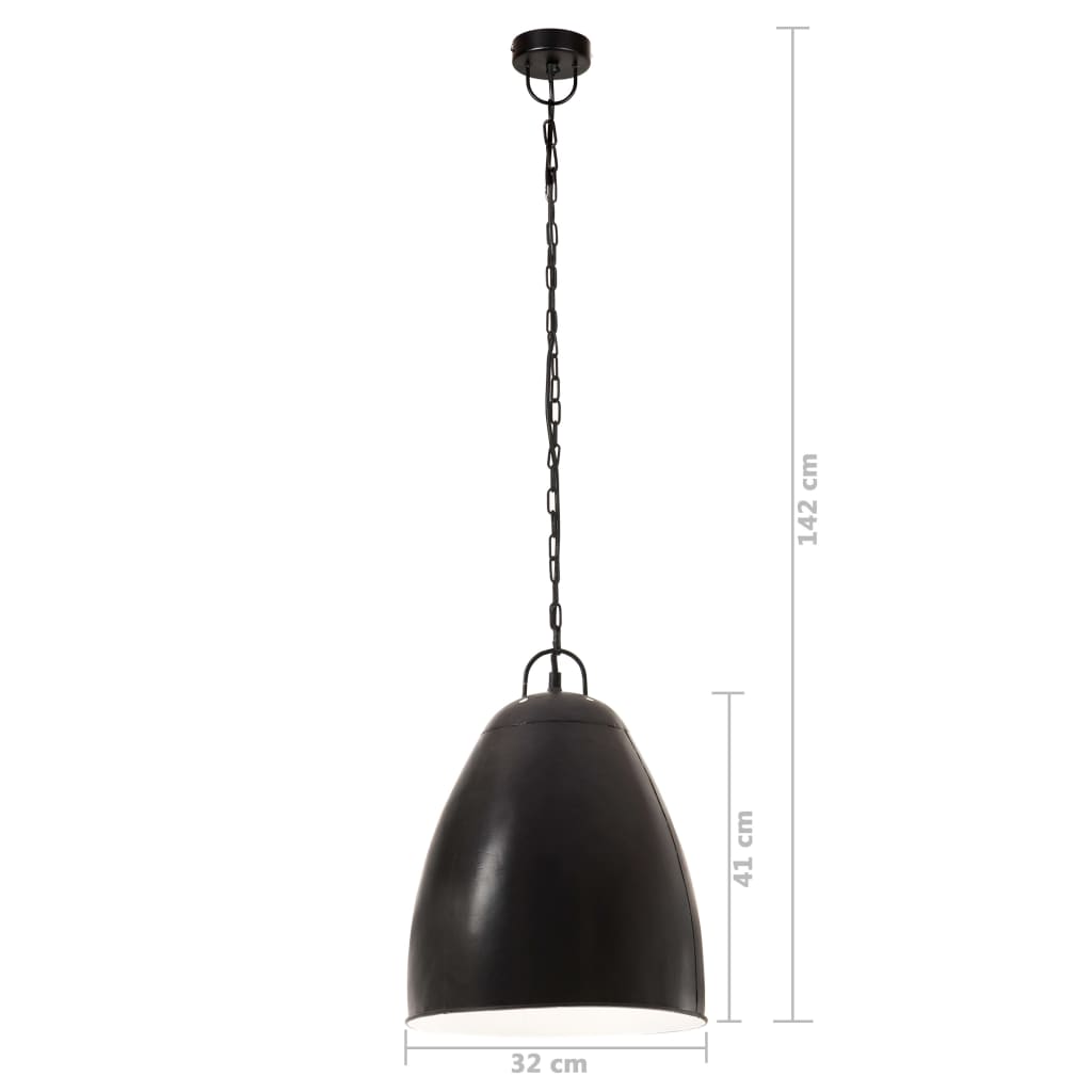 Industrial Hanging Lamp 25 W Dead Black Round 32 cm E27- Lamps - HomeShopIreland - Home Shop Ireland - Lamps - Industrial Hanging Lamp 25 W Dead Black Round 32 cm E27