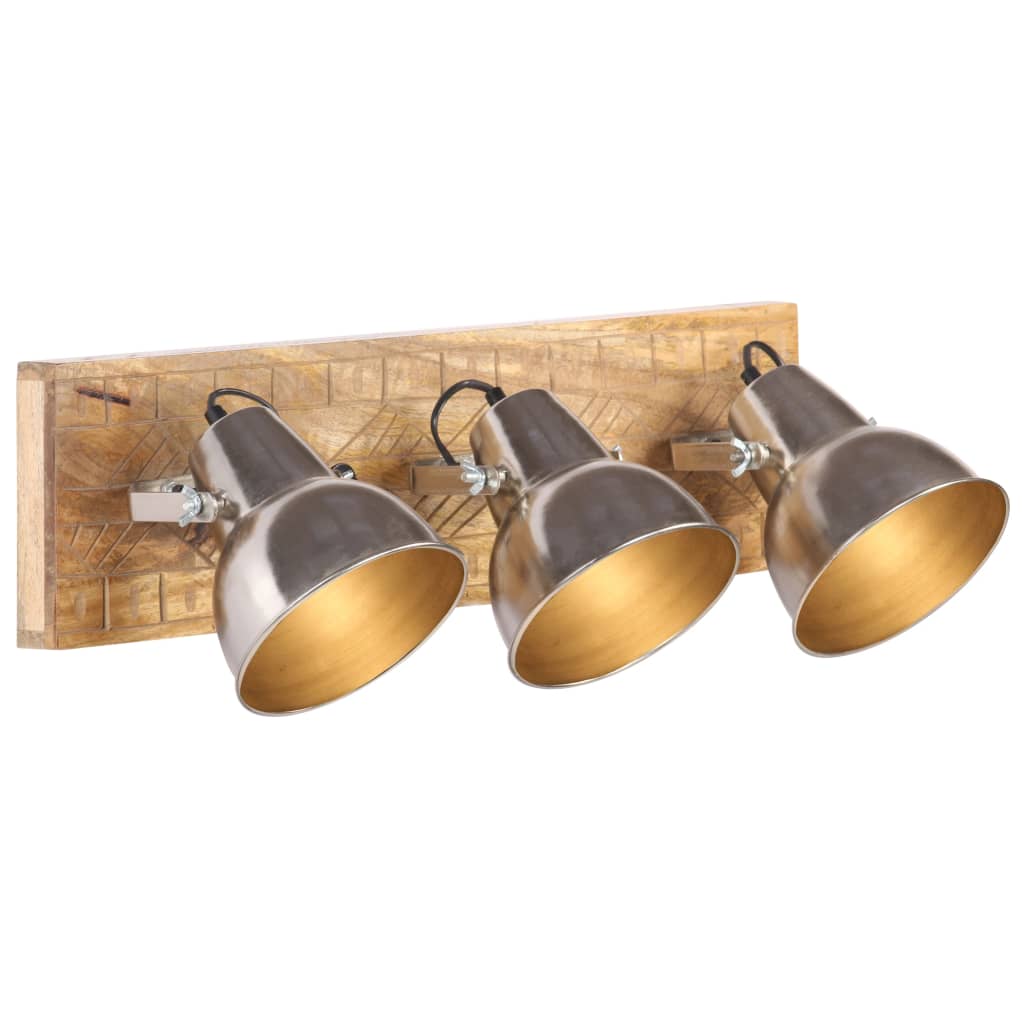 Industrial Wall Lamp Silver 70x23 cm E27 Mango Wood- Lamps - HomeShopIreland - Home Shop Ireland - Lamps - Industrial Wall Lamp Silver 70x23 cm E27 Mango Wood