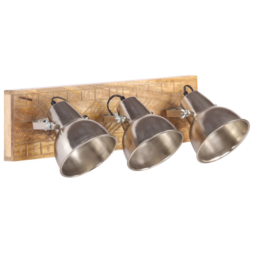 Industrial Wall Lamp Silver 70x23 cm E27 Mango Wood- Lamps - HomeShopIreland - Home Shop Ireland - Lamps - Industrial Wall Lamp Silver 70x23 cm E27 Mango Wood