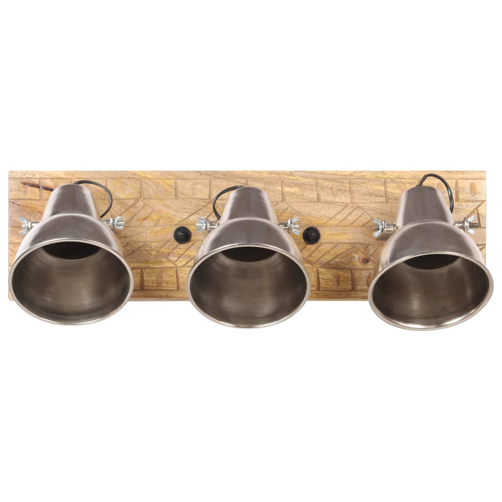 Industrial Wall Lamp Silver 70x23 cm E27 Mango Wood- Lamps - HomeShopIreland - Home Shop Ireland - Lamps - Industrial Wall Lamp Silver 70x23 cm E27 Mango Wood