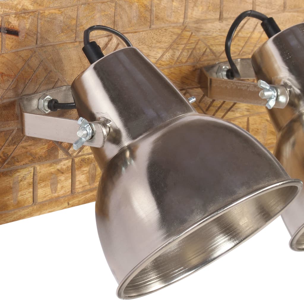 Industrial Wall Lamp Silver 70x23 cm E27 Mango Wood- Lamps - HomeShopIreland - Home Shop Ireland - Lamps - Industrial Wall Lamp Silver 70x23 cm E27 Mango Wood