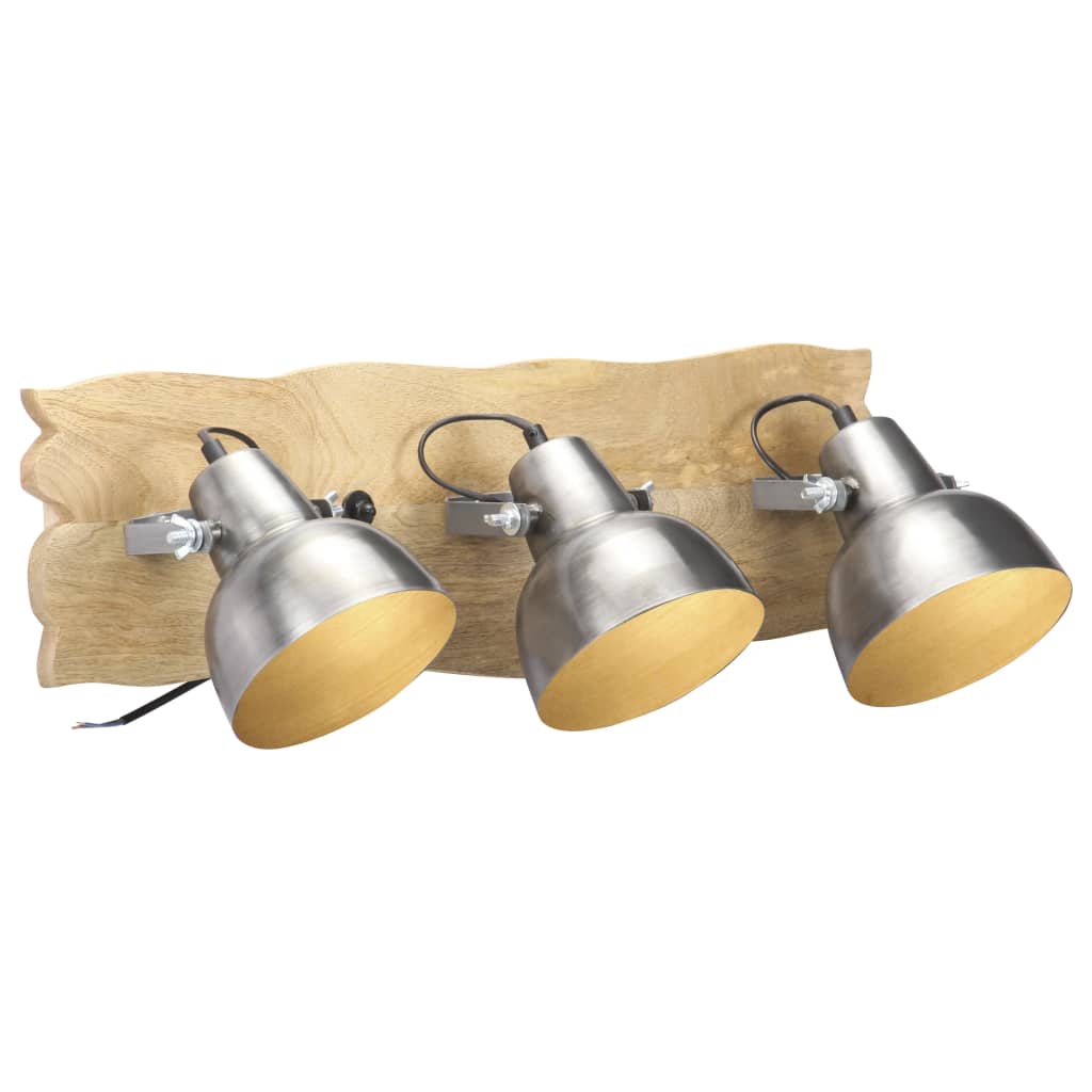 Industrial Wall Lamp Silver 68x23 cm E27 Mango Wood- Lamps - HomeShopIreland - Home Shop Ireland - Lamps - Industrial Wall Lamp Silver 68x23 cm E27 Mango Wood