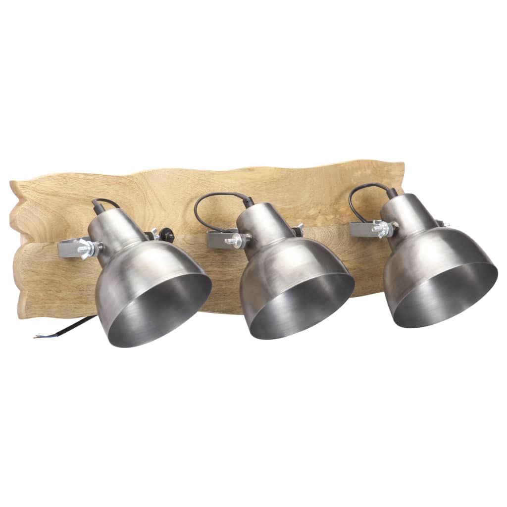 Industrial Wall Lamp Silver 68x23 cm E27 Mango Wood- Lamps - HomeShopIreland - Home Shop Ireland - Lamps - Industrial Wall Lamp Silver 68x23 cm E27 Mango Wood