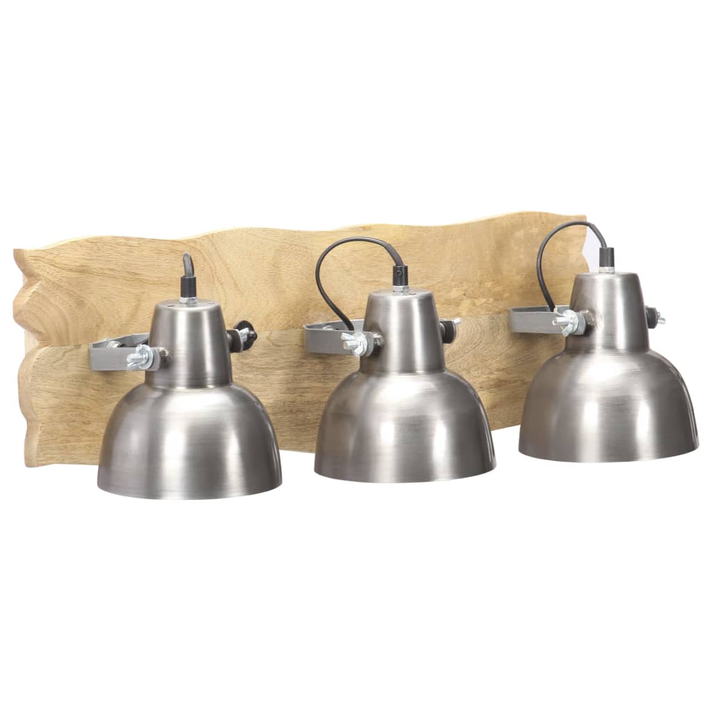 Industrial Wall Lamp Silver 68x23 cm E27 Mango Wood- Lamps - HomeShopIreland - Home Shop Ireland - Lamps - Industrial Wall Lamp Silver 68x23 cm E27 Mango Wood