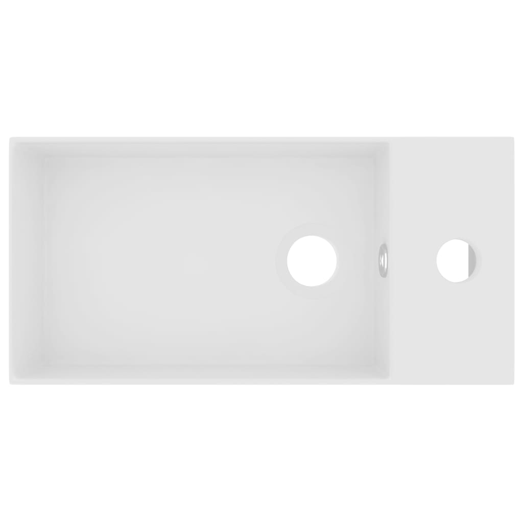 Bathroom Sink with Overflow Ceramic Matt White- Bathroom Basins - HomeShopIreland - Home Shop Ireland - Bathroom Basins - Bathroom Sink with Overflow Ceramic Matt White