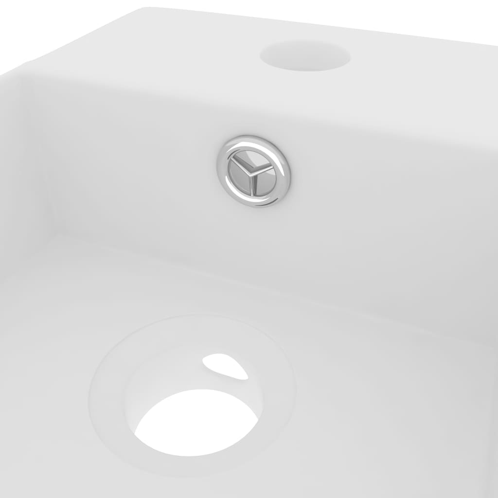 Bathroom Sink with Overflow Ceramic Matt White- Bathroom Basins - HomeShopIreland - Home Shop Ireland - Bathroom Basins - Bathroom Sink with Overflow Ceramic Matt White