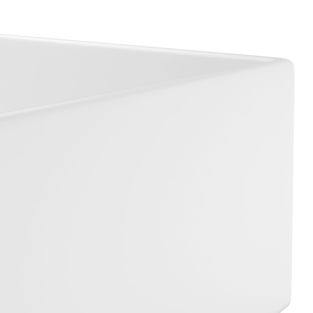 Bathroom Sink with Overflow Ceramic Matt White- Bathroom Basins - HomeShopIreland - Home Shop Ireland - Bathroom Basins - Bathroom Sink with Overflow Ceramic Matt White
