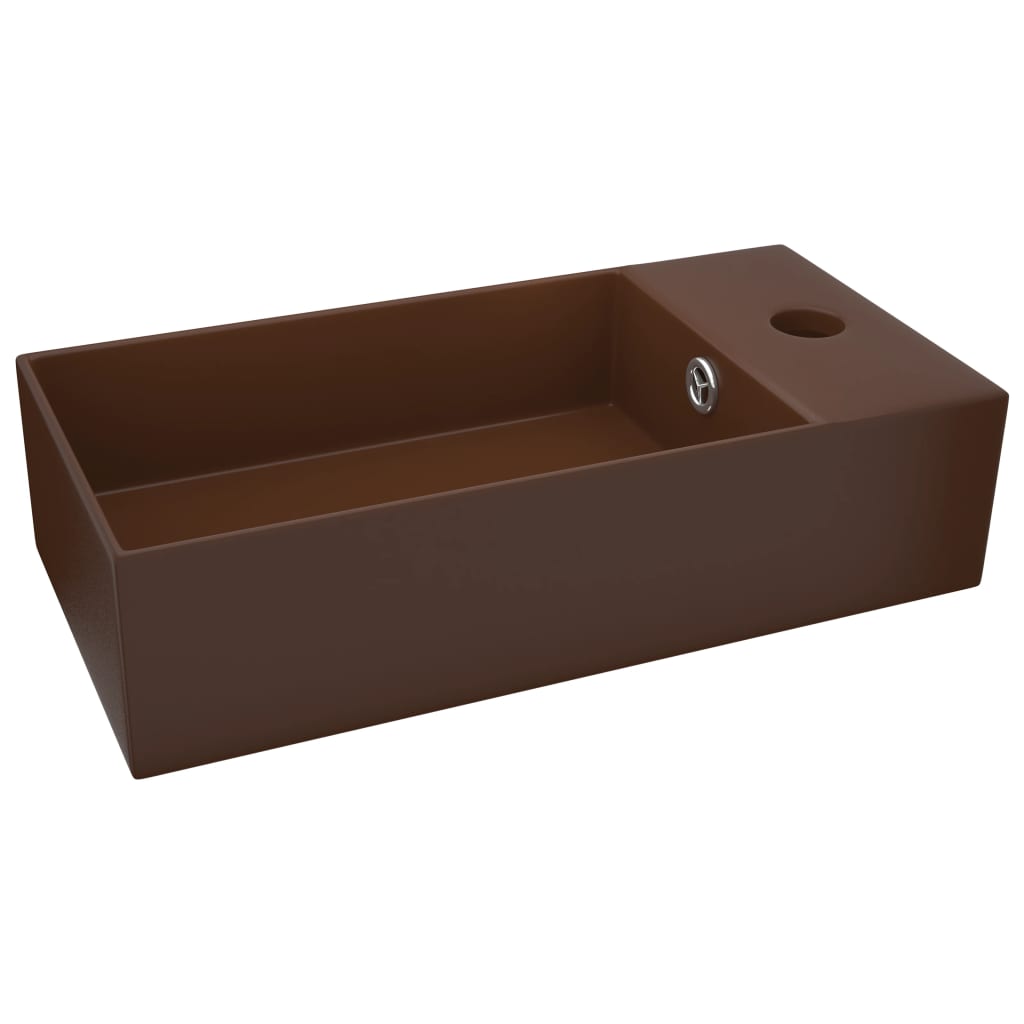 Bathroom Sink with Overflow Ceramic Dark Brown- Bathroom Basins - HomeShopIreland - Home Shop Ireland - Bathroom Basins - Bathroom Sink with Overflow Ceramic Dark Brown