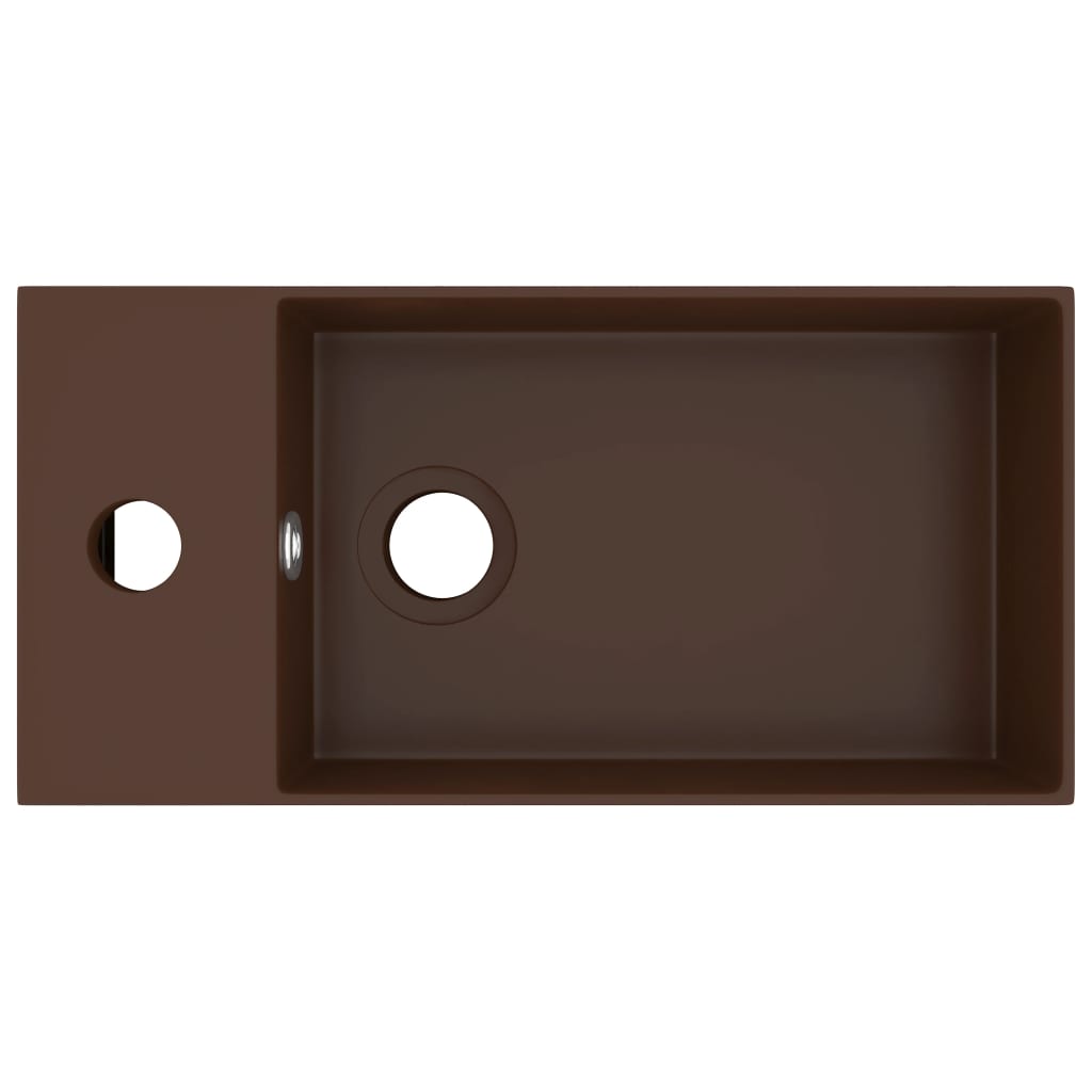 Bathroom Sink with Overflow Ceramic Dark Brown- Bathroom Basins - HomeShopIreland - Home Shop Ireland - Bathroom Basins - Bathroom Sink with Overflow Ceramic Dark Brown