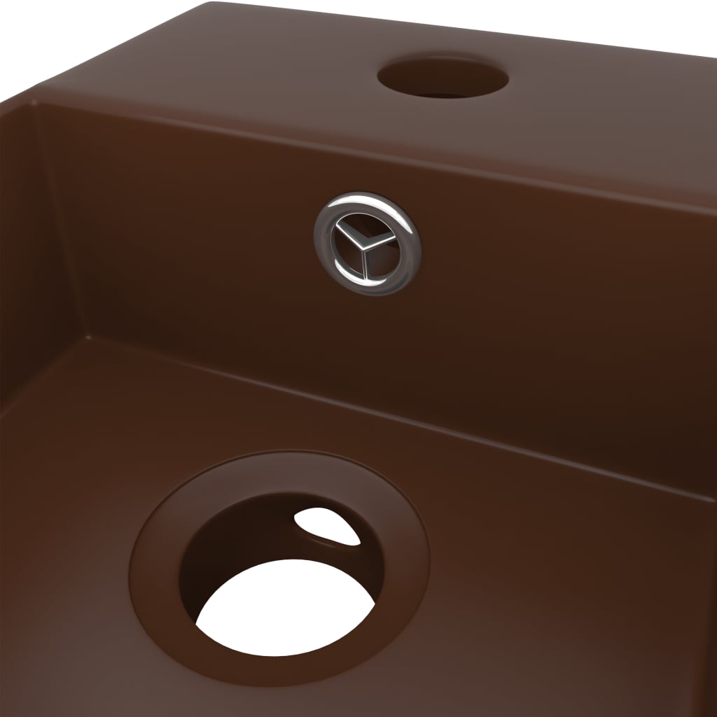 Bathroom Sink with Overflow Ceramic Dark Brown- Bathroom Basins - HomeShopIreland - Home Shop Ireland - Bathroom Basins - Bathroom Sink with Overflow Ceramic Dark Brown