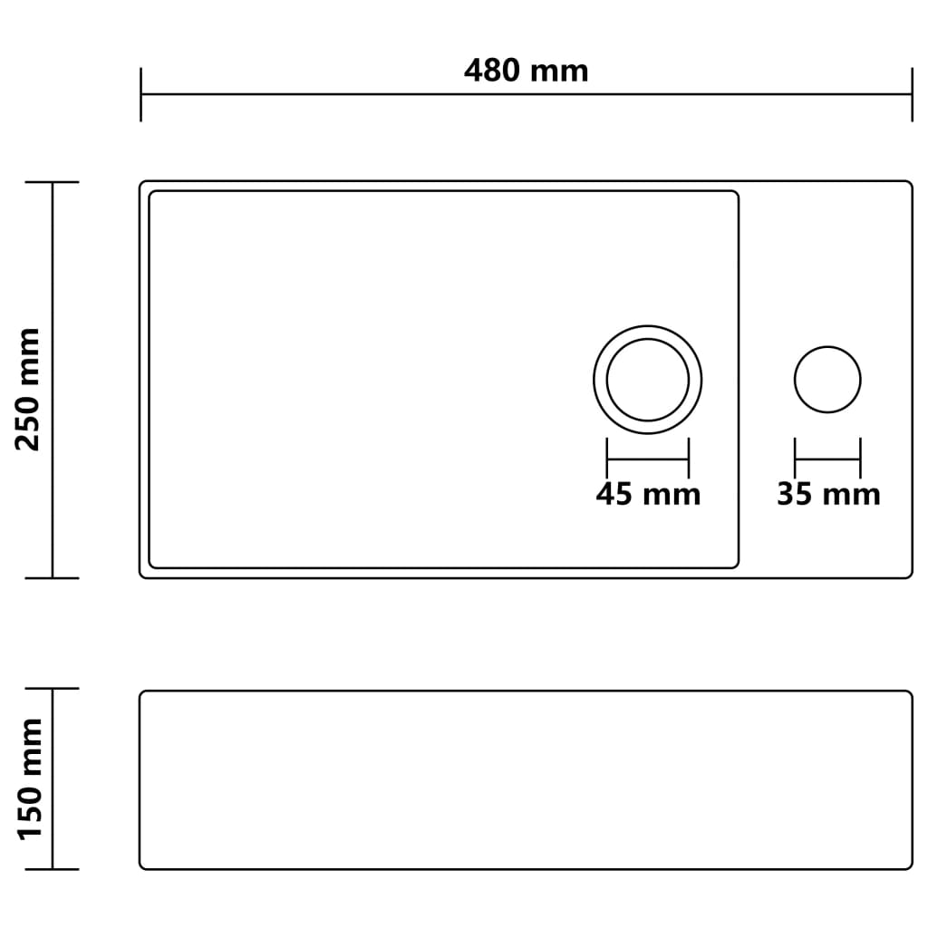 Bathroom Sink with Overflow Ceramic Matt Cream- Bathroom Basins - HomeShopIreland - Home Shop Ireland - Bathroom Basins - Bathroom Sink with Overflow Ceramic Matt Cream