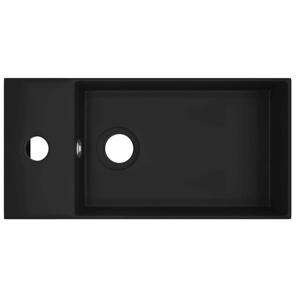 Bathroom Sink with Overflow Ceramic Matt Black- Bathroom Basins - HomeShopIreland - Home Shop Ireland - Bathroom Basins - Bathroom Sink with Overflow Ceramic Matt Black