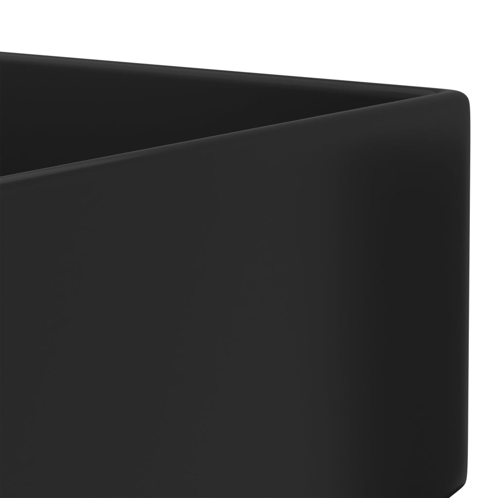 Bathroom Sink with Overflow Ceramic Matt Black- Bathroom Basins - HomeShopIreland - Home Shop Ireland - Bathroom Basins - Bathroom Sink with Overflow Ceramic Matt Black