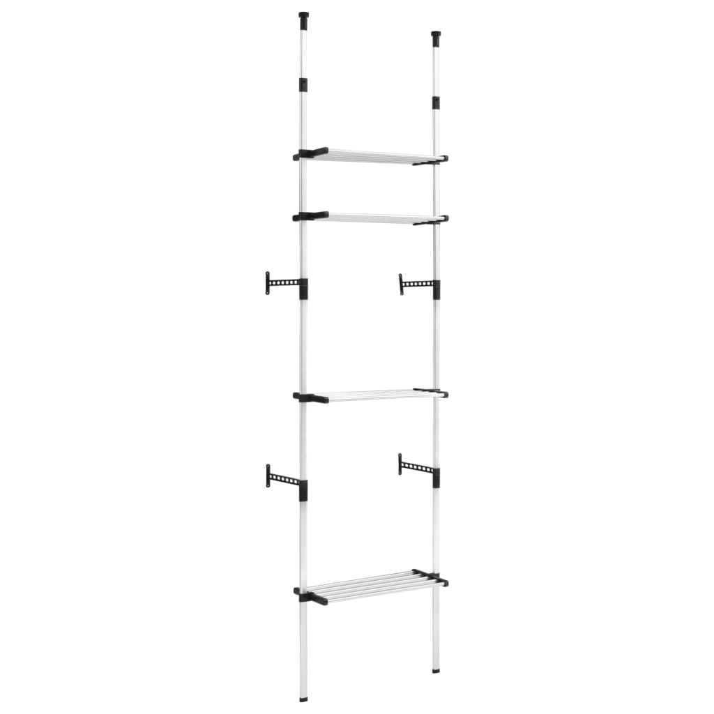 Telescopic Wardrobe System with Shelves Aluminium- Cupboards & Wardrobes - HomeShopIreland - Home Shop Ireland - Cupboards & Wardrobes - Telescopic Wardrobe System with Shelves Aluminium