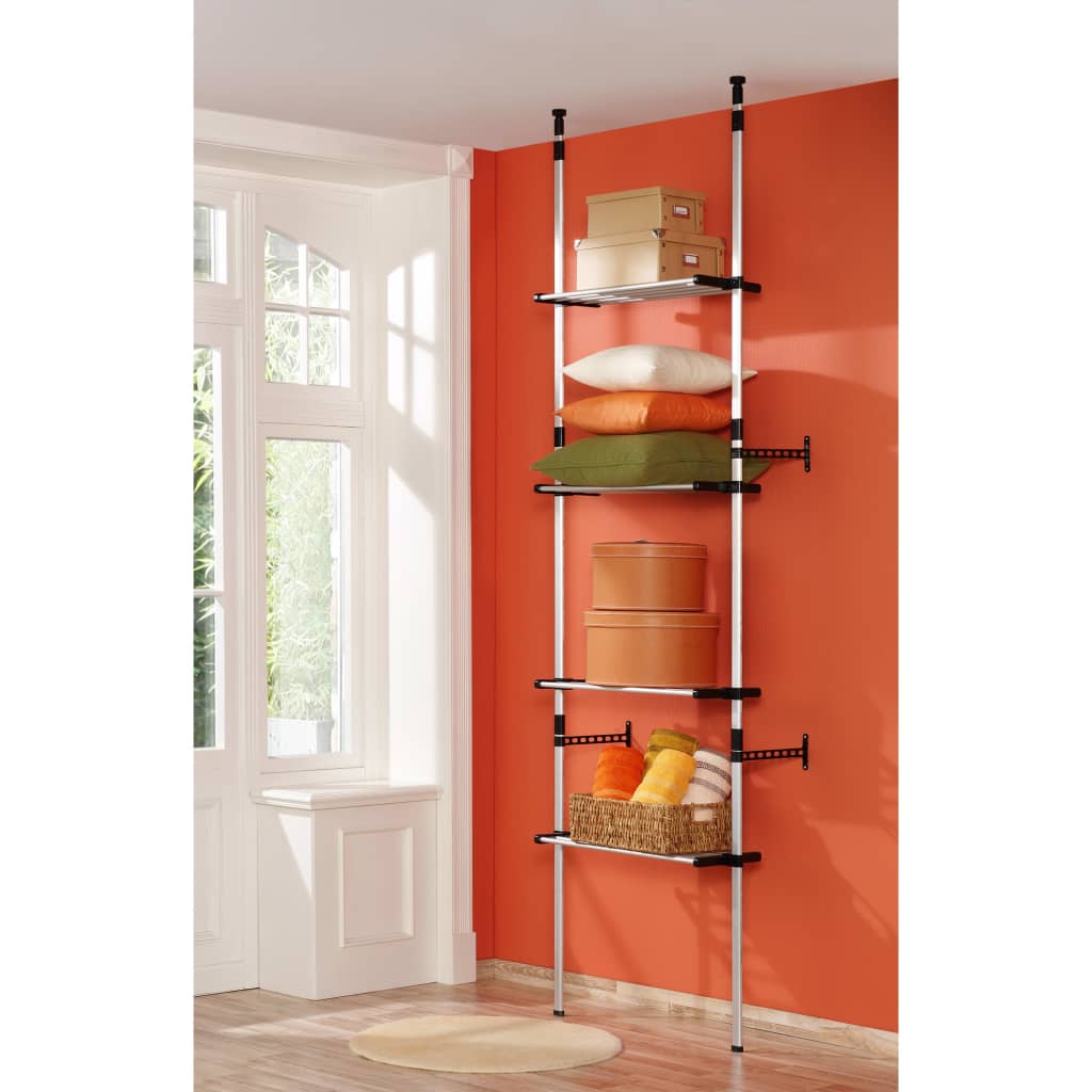 Telescopic Wardrobe System with Shelves Aluminium- Cupboards & Wardrobes - HomeShopIreland - Home Shop Ireland - Cupboards & Wardrobes - Telescopic Wardrobe System with Shelves Aluminium