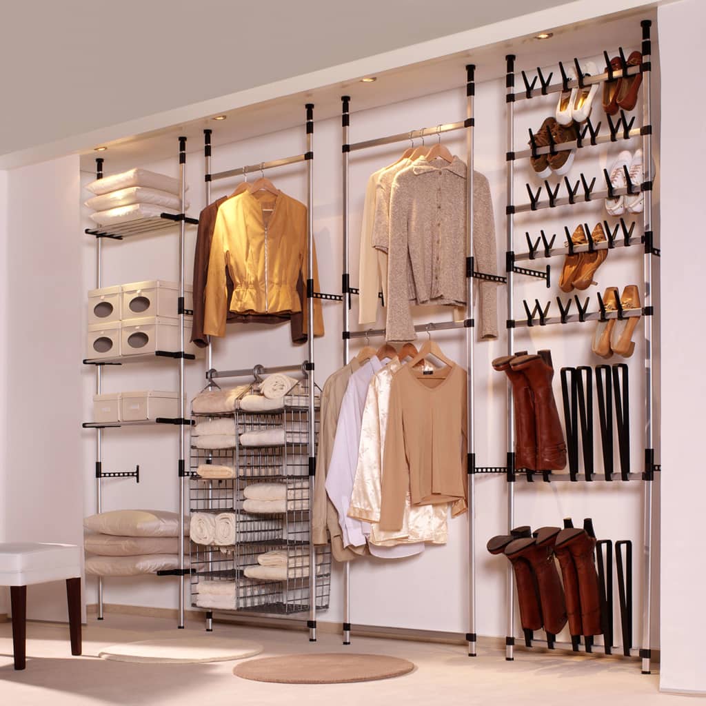 Telescopic Shoe Rack with Rods Aluminium- Shoe Racks & Organisers - HomeShopIreland - Home Shop Ireland - Shoe Racks & Organisers - Telescopic Shoe Rack with Rods Aluminium