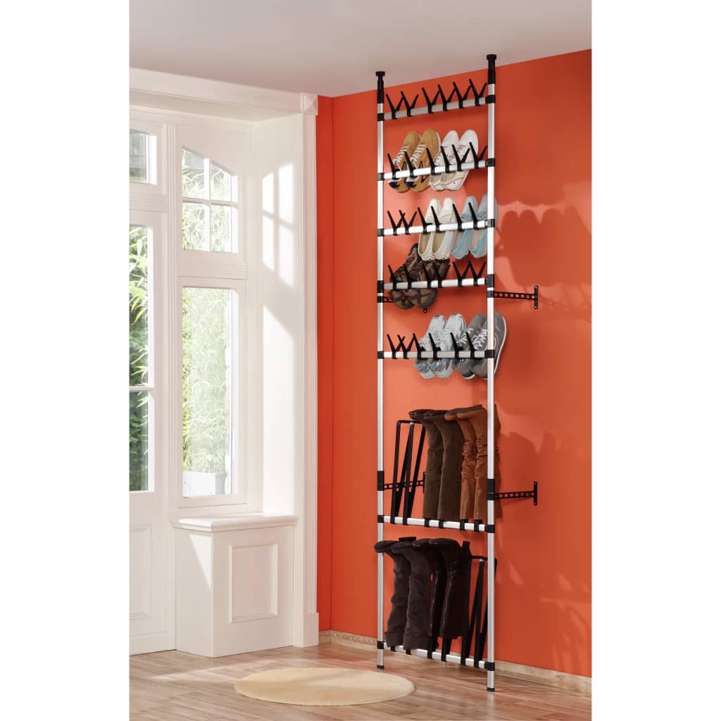 Telescopic Shoe Rack with Rods Aluminium- Shoe Racks & Organisers - HomeShopIreland - Home Shop Ireland - Shoe Racks & Organisers - Telescopic Shoe Rack with Rods Aluminium