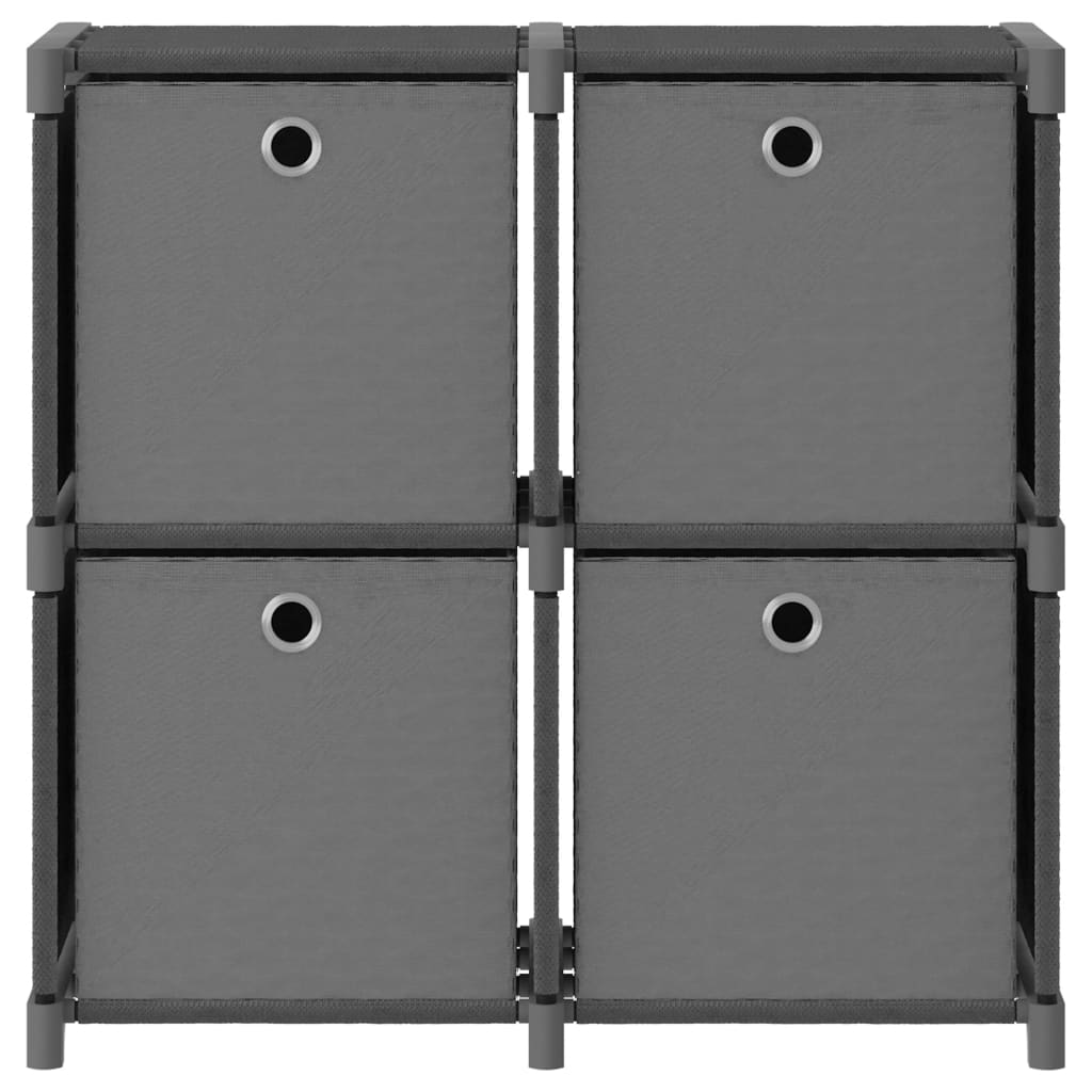 4-Cube Display Shelf with Boxes Grey 69x30x72.5 cm Fabric- Bookcases & Standing Shelves - HomeShopIreland - Home Shop Ireland - Bookcases & Standing Shelves - 4-Cube Display Shelf with Boxes Grey 69x30x72.5 cm Fabric
