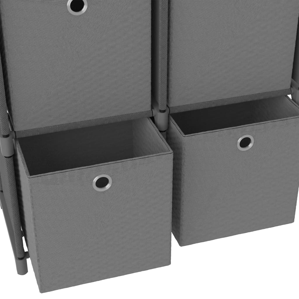 4-Cube Display Shelf with Boxes Grey 69x30x72.5 cm Fabric- Bookcases & Standing Shelves - HomeShopIreland - Home Shop Ireland - Bookcases & Standing Shelves - 4-Cube Display Shelf with Boxes Grey 69x30x72.5 cm Fabric
