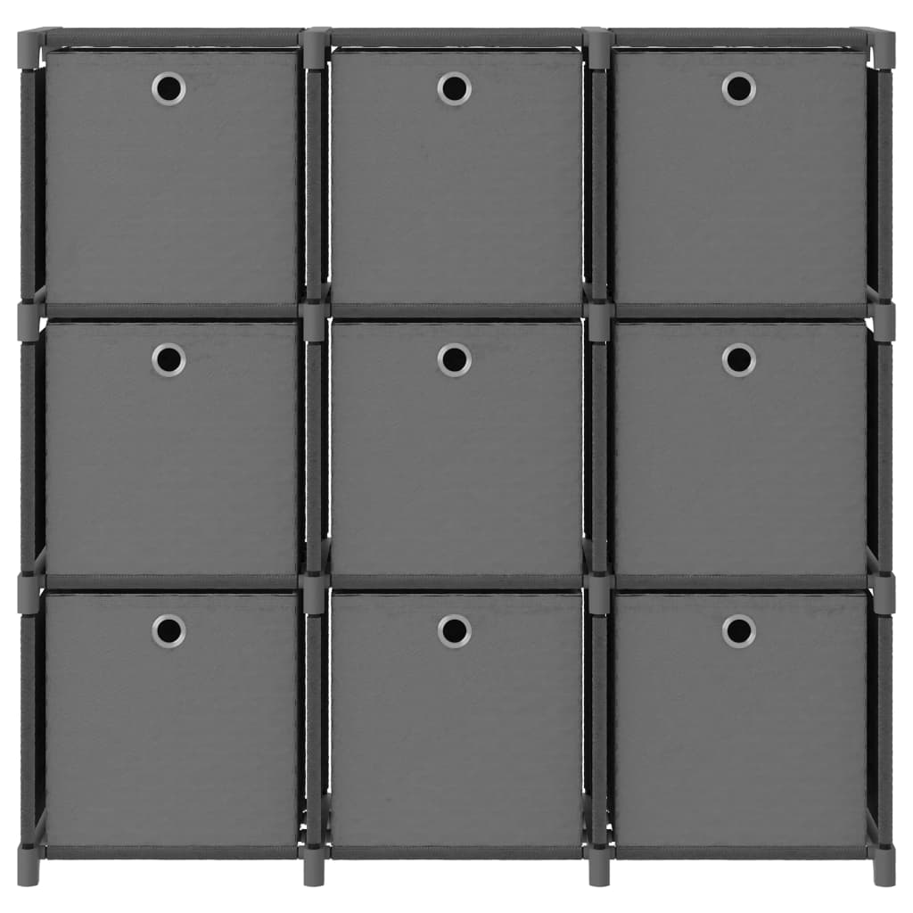9-Cube Display Shelf with Boxes Grey 103x30x107.5 cm Fabric- Bookcases & Standing Shelves - HomeShopIreland - Home Shop Ireland - Bookcases & Standing Shelves - 9-Cube Display Shelf with Boxes Grey 103x30x107.5 cm Fabric