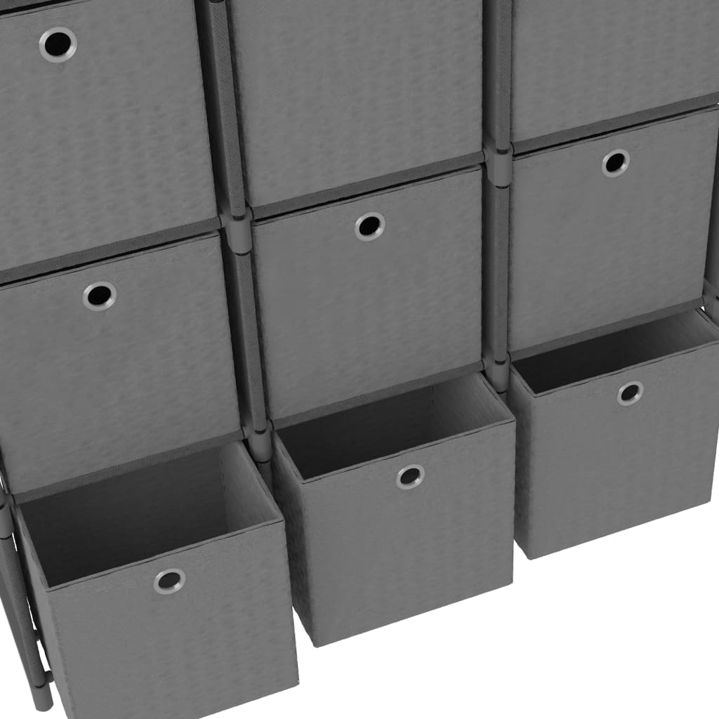 9-Cube Display Shelf with Boxes Grey 103x30x107.5 cm Fabric- Bookcases & Standing Shelves - HomeShopIreland - Home Shop Ireland - Bookcases & Standing Shelves - 9-Cube Display Shelf with Boxes Grey 103x30x107.5 cm Fabric