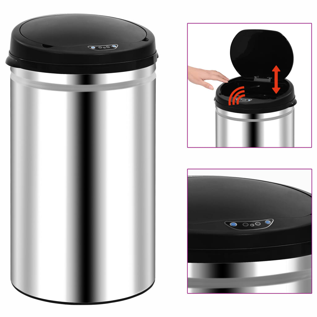 Automatic Sensor Dustbin 40 L Stainless Steel- Rubbish Bins & Waste Paper Baskets - HomeShopIreland - Home Shop Ireland - Rubbish Bins & Waste Paper Baskets - Automatic Sensor Dustbin 40 L Stainless Steel