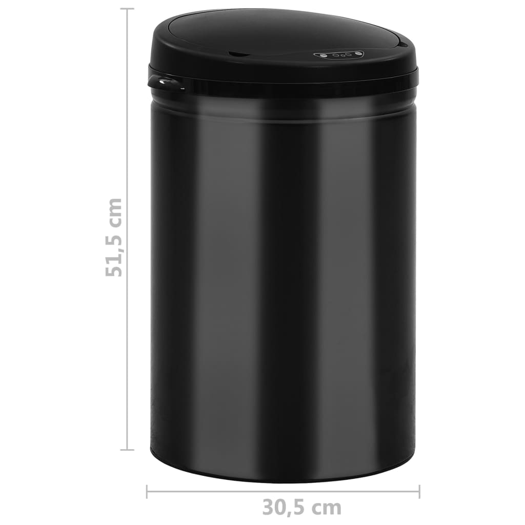 Automatic Sensor Dustbin 30 L Carbon Steel Black- Rubbish Bins & Waste Paper Baskets - HomeShopIreland - Home Shop Ireland - Rubbish Bins & Waste Paper Baskets - Automatic Sensor Dustbin 30 L Carbon Steel Black