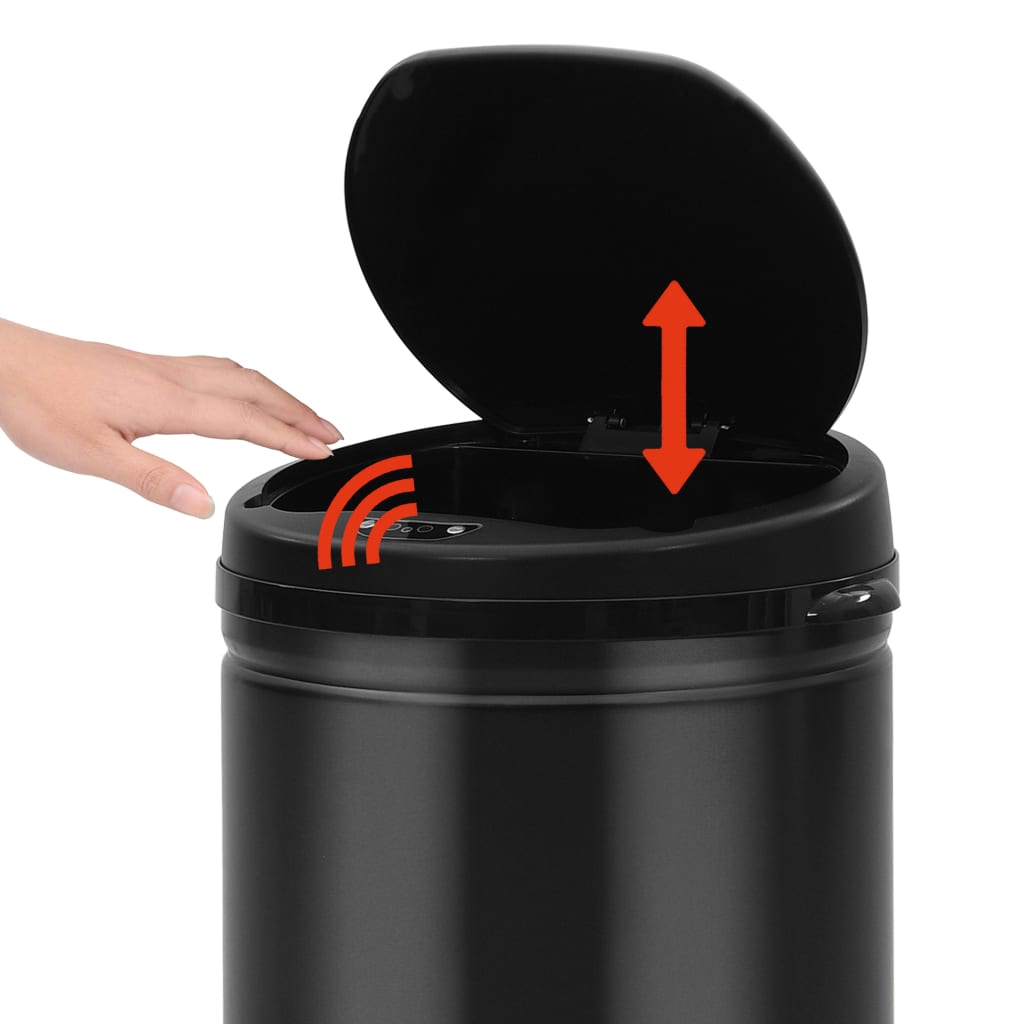 Automatic Sensor Dustbin 40 L Carbon Steel Black- Rubbish Bins & Waste Paper Baskets - HomeShopIreland - Home Shop Ireland - Rubbish Bins & Waste Paper Baskets - Automatic Sensor Dustbin 40 L Carbon Steel Black
