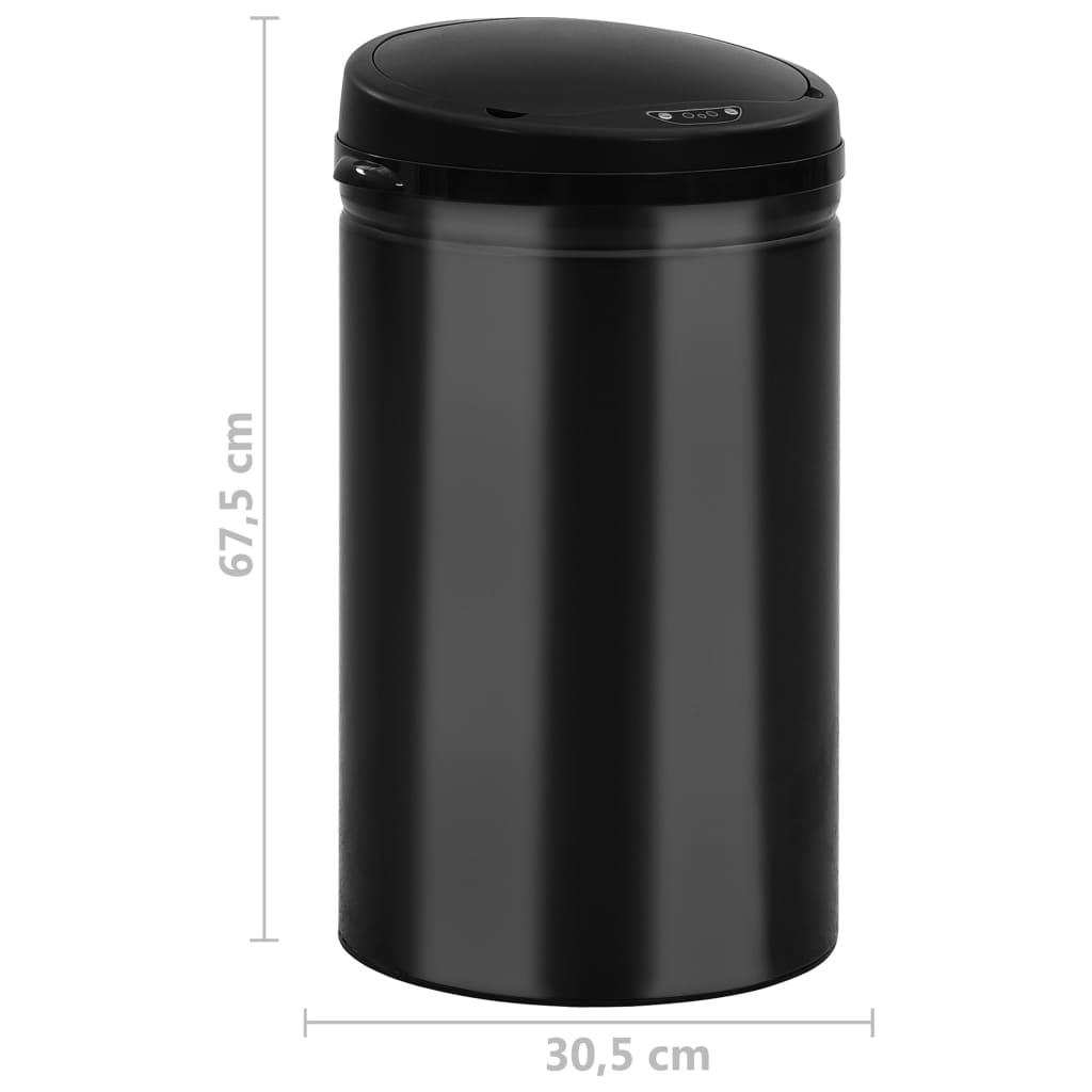 Automatic Sensor Dustbin 40 L Carbon Steel Black- Rubbish Bins & Waste Paper Baskets - HomeShopIreland - Home Shop Ireland - Rubbish Bins & Waste Paper Baskets - Automatic Sensor Dustbin 40 L Carbon Steel Black