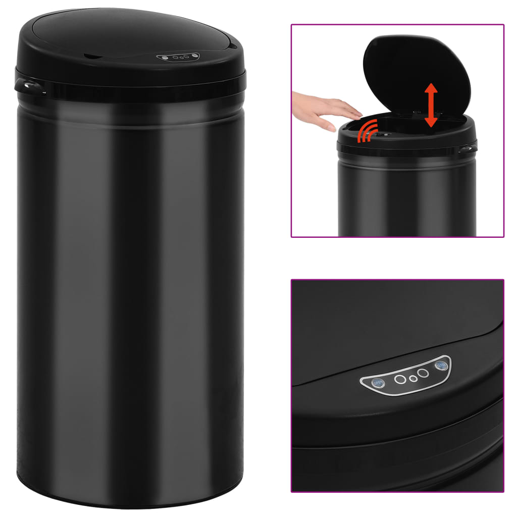 Automatic Sensor Dustbin 50 L Carbon Steel Black- Rubbish Bins & Waste Paper Baskets - HomeShopIreland - Home Shop Ireland - Rubbish Bins & Waste Paper Baskets - Automatic Sensor Dustbin 50 L Carbon Steel Black