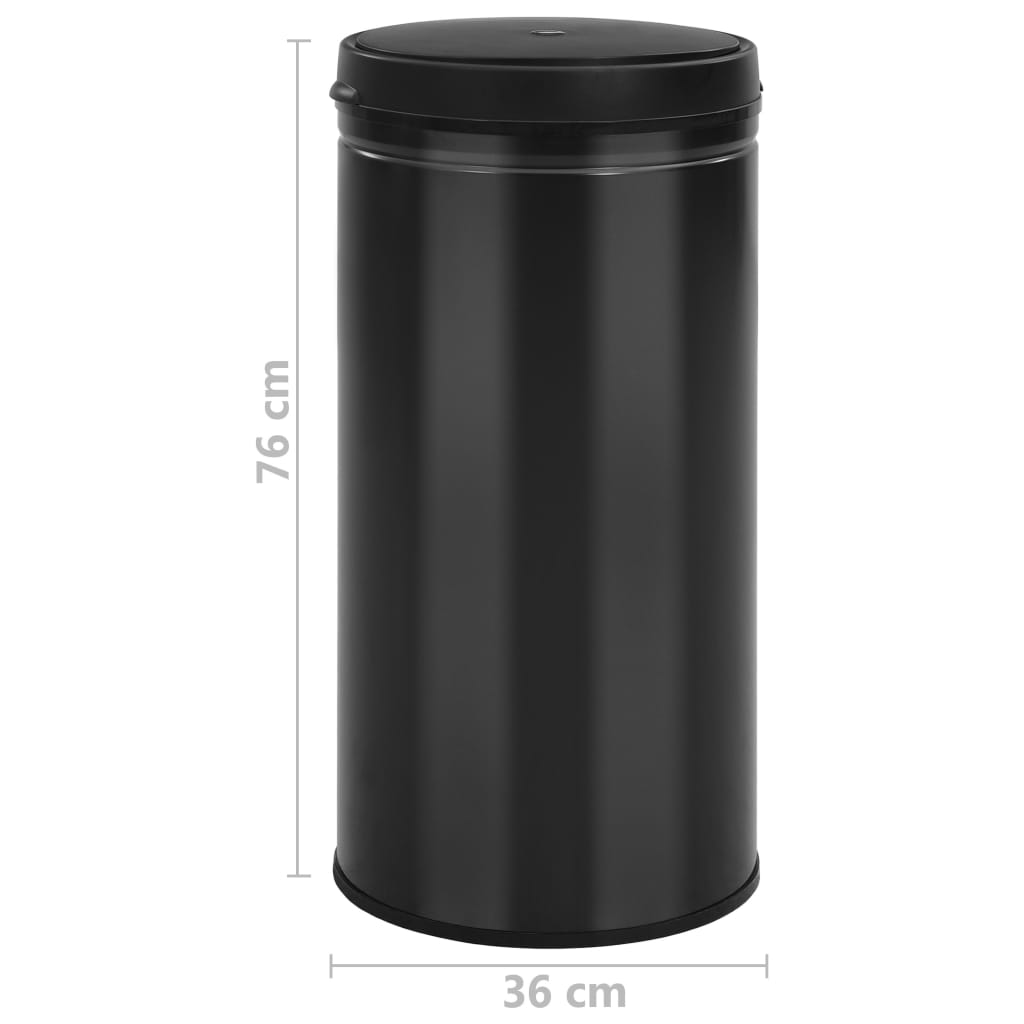 Automatic Sensor Dustbin 70 L Carbon Steel Black- Rubbish Bins & Waste Paper Baskets - HomeShopIreland - Home Shop Ireland - Rubbish Bins & Waste Paper Baskets - Automatic Sensor Dustbin 70 L Carbon Steel Black