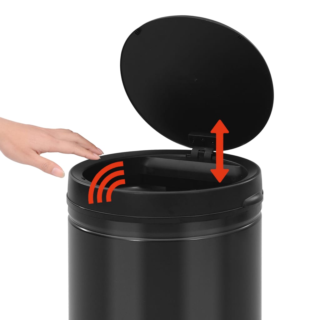 Automatic Sensor Dustbin 80 L Carbon Steel Black- Rubbish Bins & Waste Paper Baskets - HomeShopIreland - Home Shop Ireland - Rubbish Bins & Waste Paper Baskets - Automatic Sensor Dustbin 80 L Carbon Steel Black