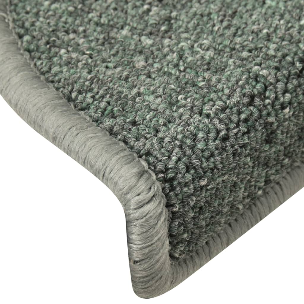Carpet Stair Treads 15 pcs Dark Green 56x17x3 cm- Stair Treads - HomeShopIreland - Home Shop Ireland - Stair Treads - Carpet Stair Treads 15 pcs Dark Green 56x17x3 cm