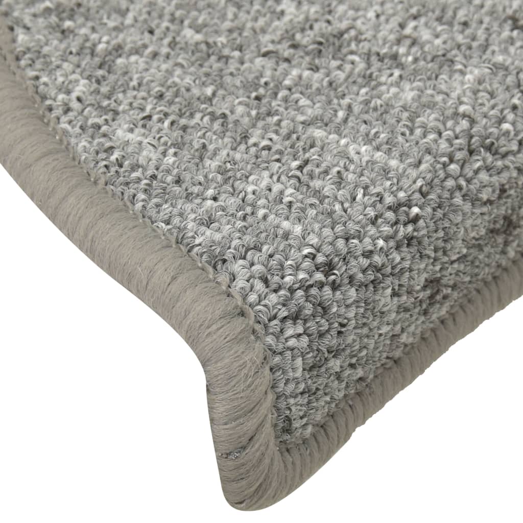 Carpet Stair Treads 15 pcs Light Grey 65x24x4 cm- Stair Treads - HomeShopIreland - Home Shop Ireland - Stair Treads - Carpet Stair Treads 15 pcs Light Grey 65x24x4 cm