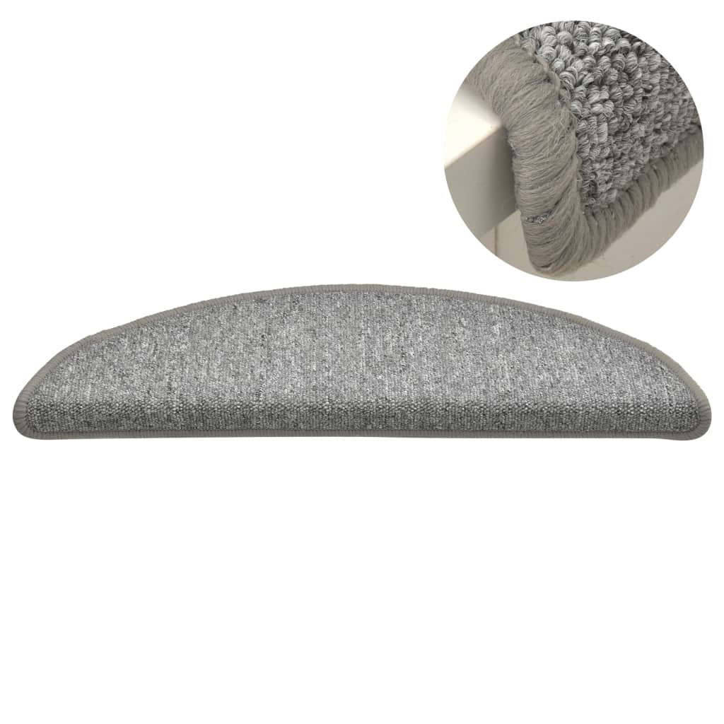 Carpet Stair Treads 15 pcs Light Grey 65x24x4 cm- Stair Treads - HomeShopIreland - Home Shop Ireland - Stair Treads - Carpet Stair Treads 15 pcs Light Grey 65x24x4 cm