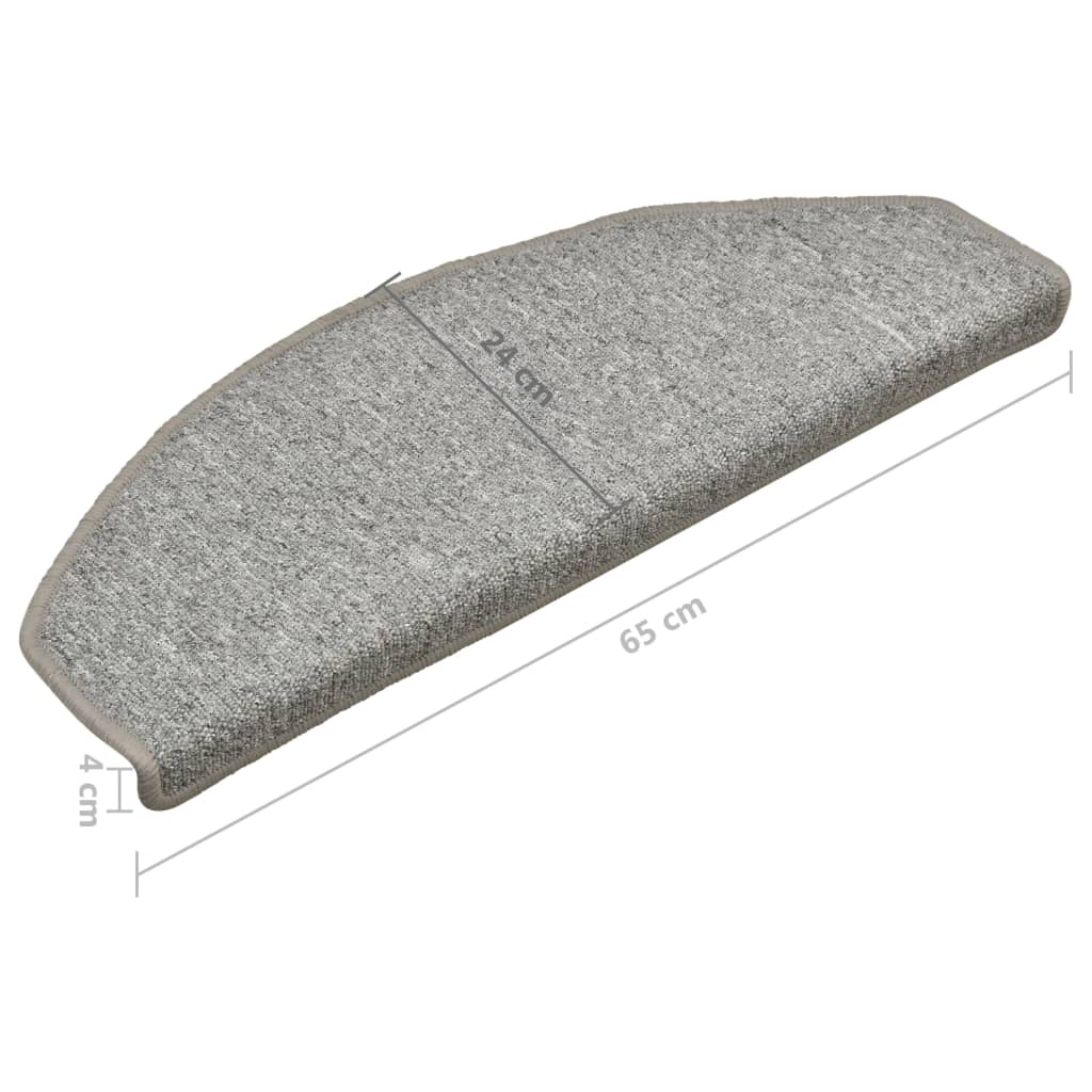 Carpet Stair Treads 15 pcs Light Grey 65x24x4 cm- Stair Treads - HomeShopIreland - Home Shop Ireland - Stair Treads - Carpet Stair Treads 15 pcs Light Grey 65x24x4 cm