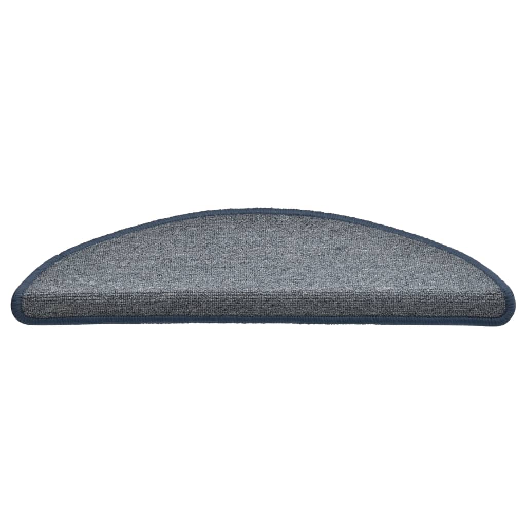 Carpet Stair Treads 15 pcs Light Grey and Blue 56x17x3 cm- Stair Treads - HomeShopIreland - Home Shop Ireland - Stair Treads - Carpet Stair Treads 15 pcs Light Grey and Blue 56x17x3 cm