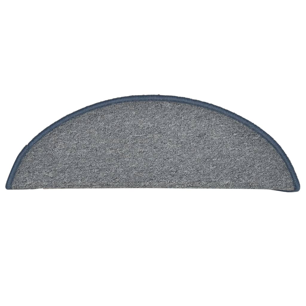 Carpet Stair Treads 15 pcs Light Grey and Blue 56x17x3 cm- Stair Treads - HomeShopIreland - Home Shop Ireland - Stair Treads - Carpet Stair Treads 15 pcs Light Grey and Blue 56x17x3 cm